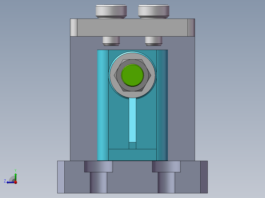 气门摇杆钻孔夹具三维模型右视图