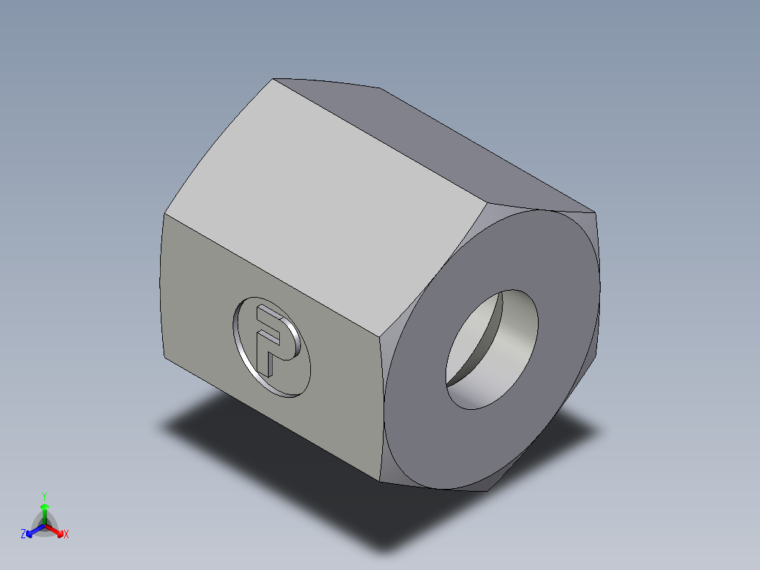 卡套式工业通用硬管接头EO_Nut_EO_24__Cone_end_M06LCFX正等轴测图