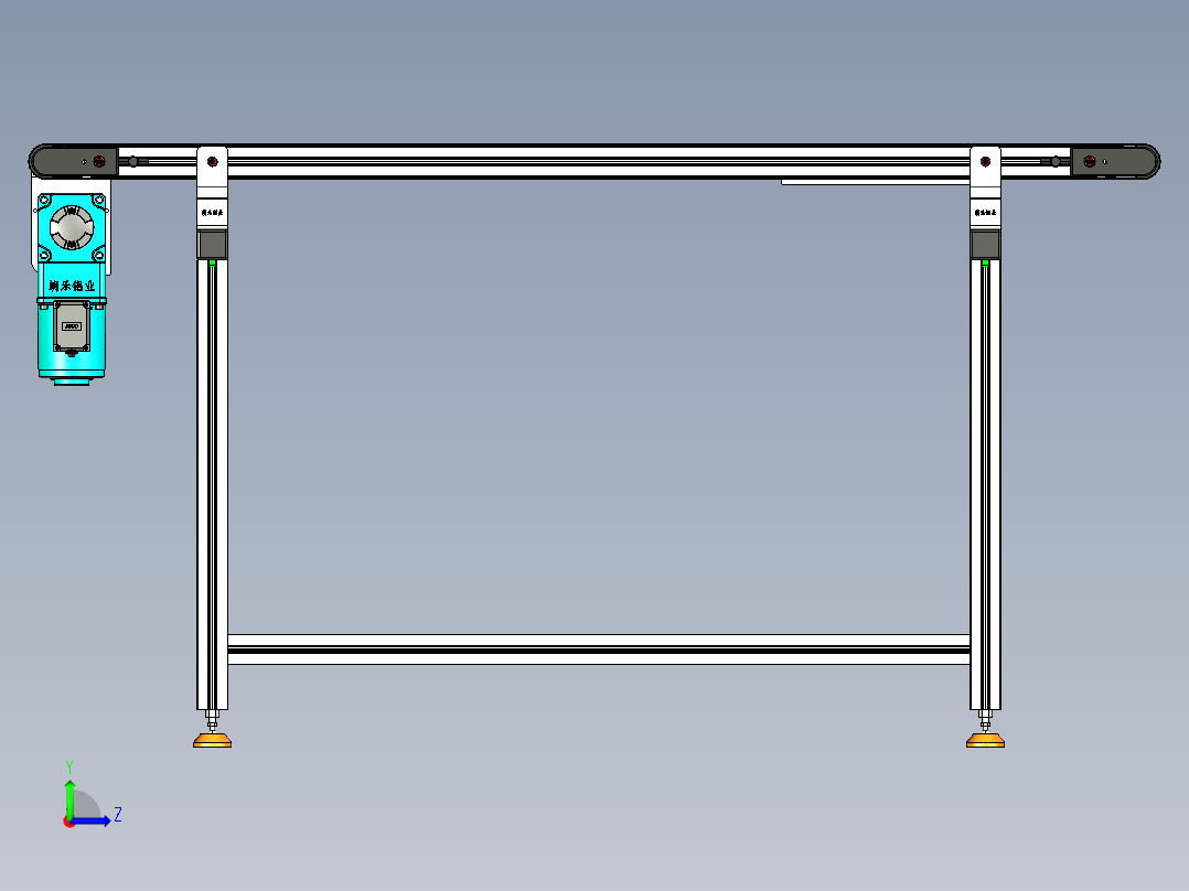 LE-XC4040-右边驱动轻载皮带线-负载40kg左视图