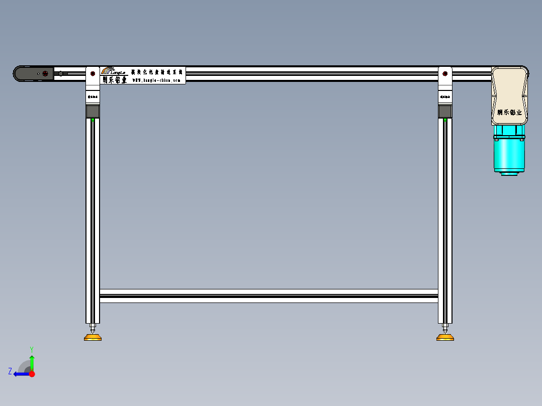 LE-XC4040-右边驱动轻载皮带线-负载40kg右视图