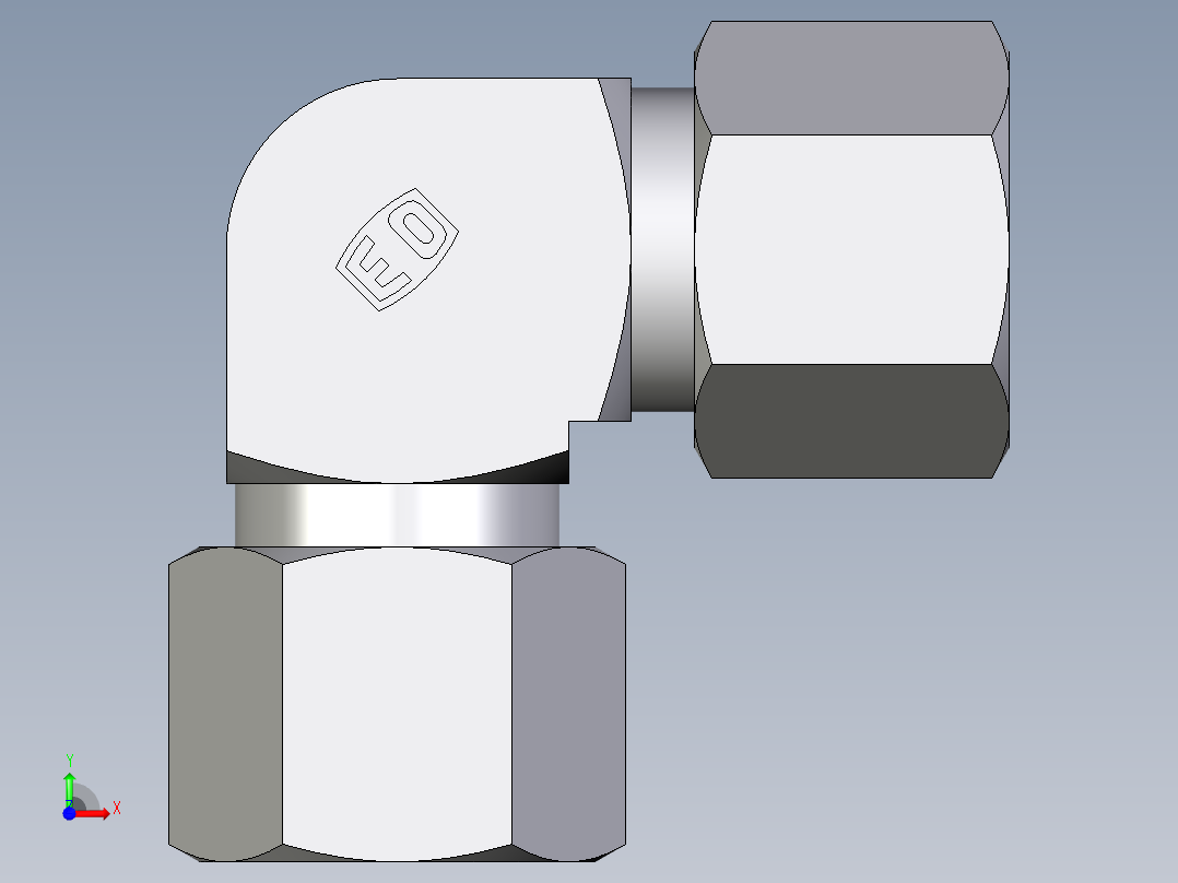 卡套式工业通用硬管接头EO_Union_elbow_W10SCF前视图