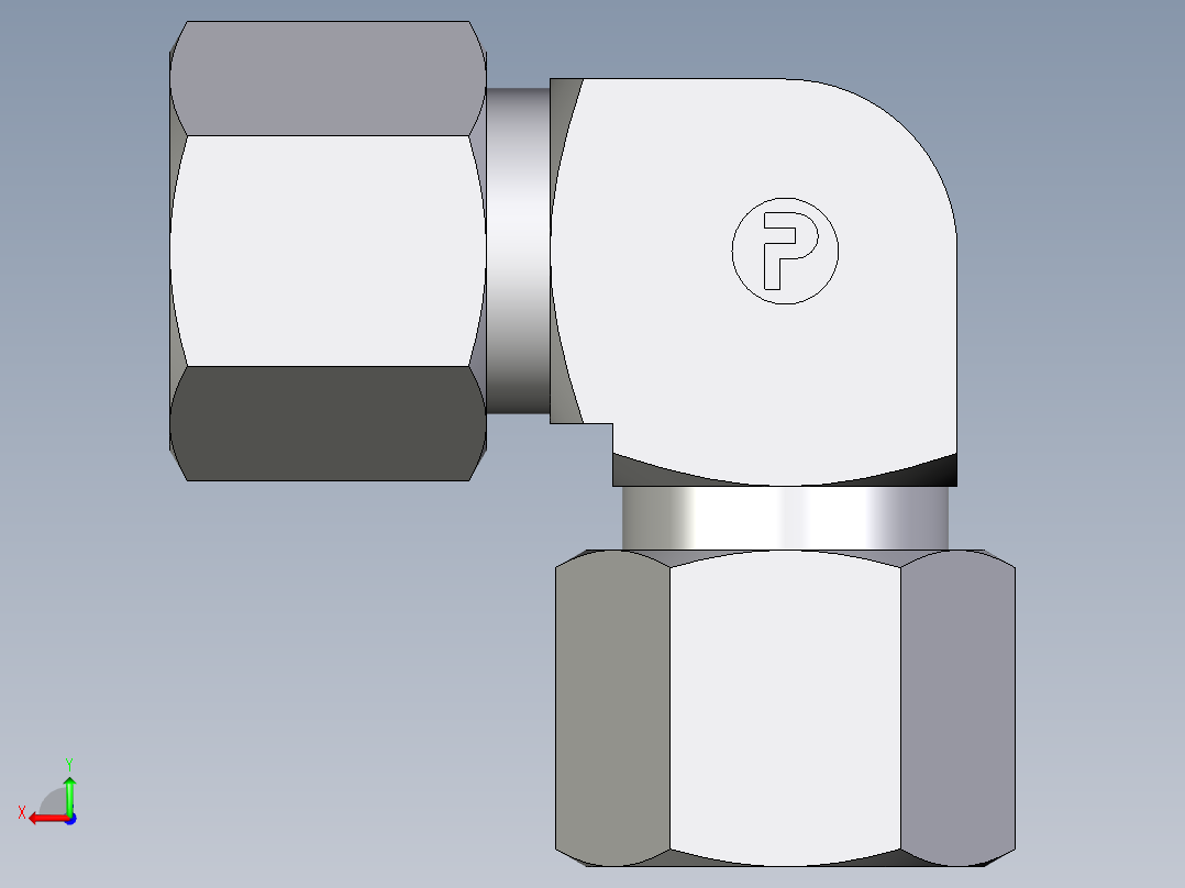 卡套式工业通用硬管接头EO_Union_elbow_W10SCF后视图