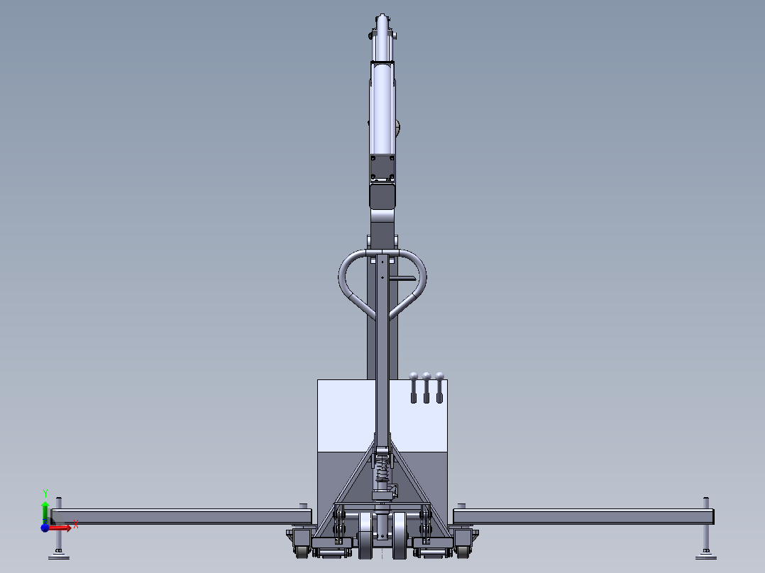 可移动单臂吊推车三维SW模型前视图