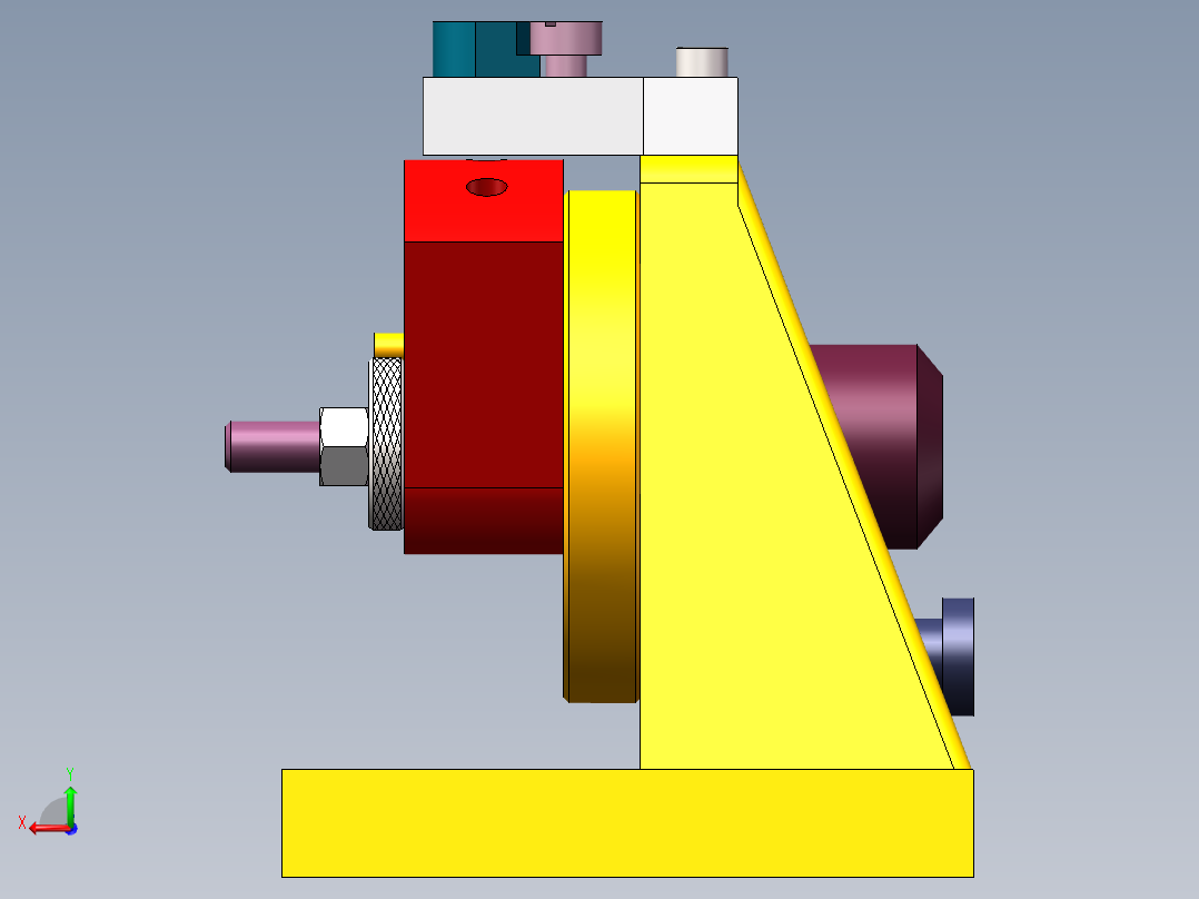 KCSJ-07扇形板回转分度钻床夹具三维SW模型后视图