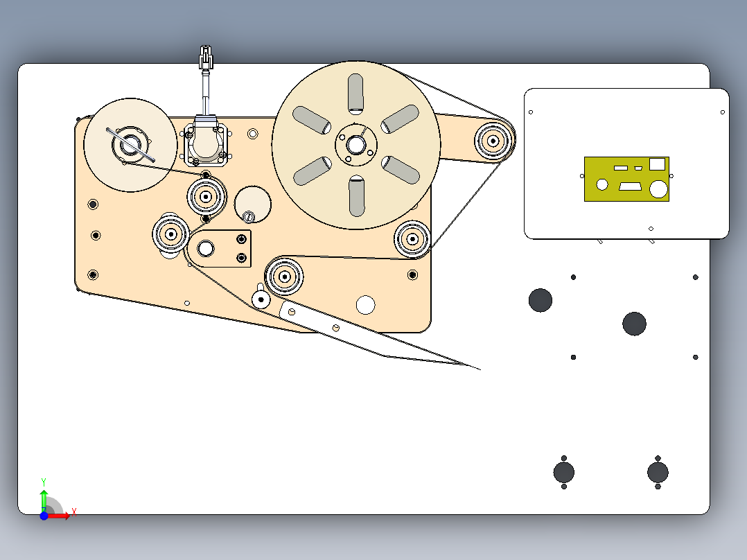 B3004123-标签打印机标签贴印组件前视图