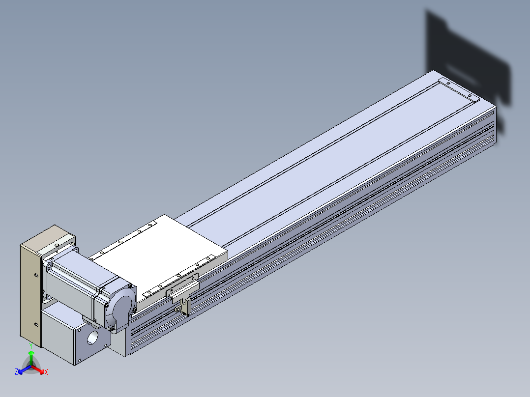 同步带全封闭直线模组TPA-HCB-120D-90-L450-LU-Y-P40-N3正等轴测图