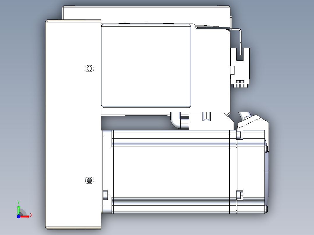 同步带全封闭直线模组TPA-HCB-120D-90-L150-LP-Y-P40-N3前视图