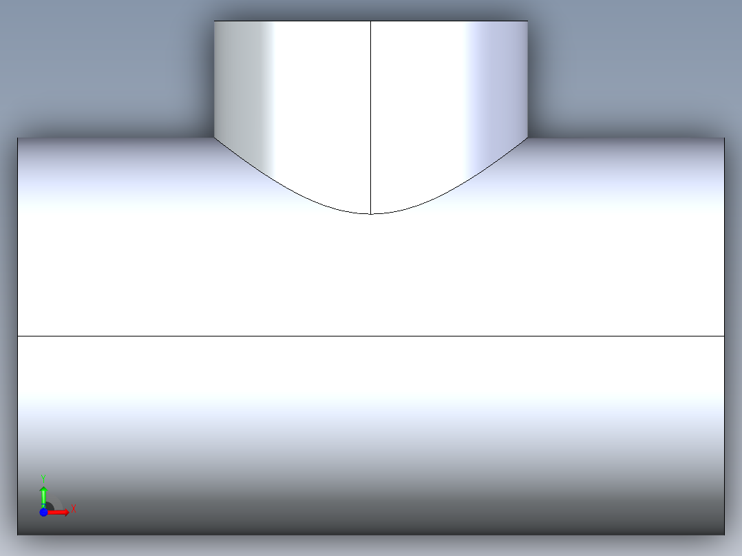 聚氯乙烯配件02A-Sch80_ReducingTee_SxSxS_801-524FB_6in x 0.75in前视图