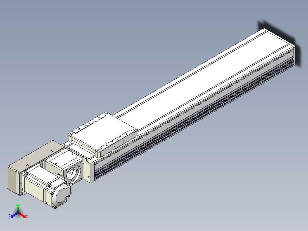 同步带全封闭直线模组TPA-HCB-105D-90-L450-ML-C-P20-N3正等轴测图