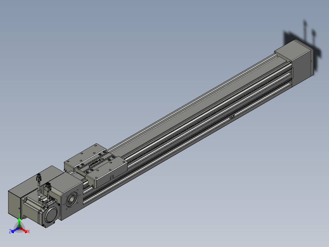 威洛博直线电机模组EB8-L100-S750-BR-P75-MS3正等轴测图