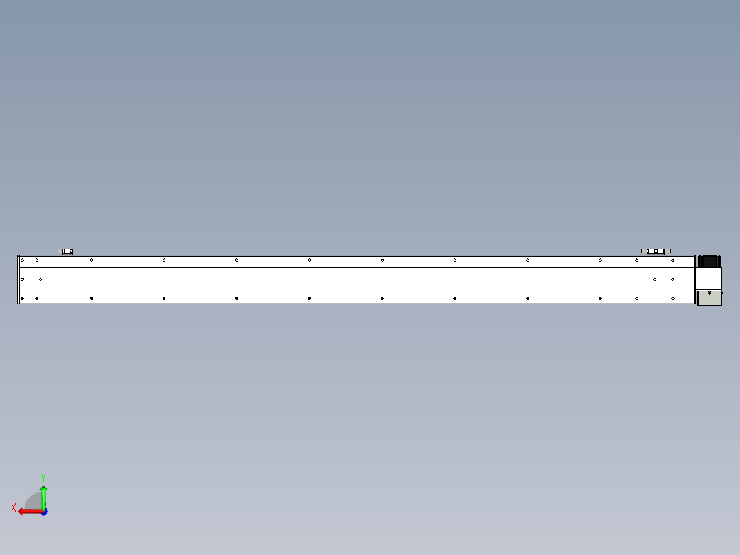 同步带滑台-半封闭B13H-L45-S1600-LU-P40-D3后视图