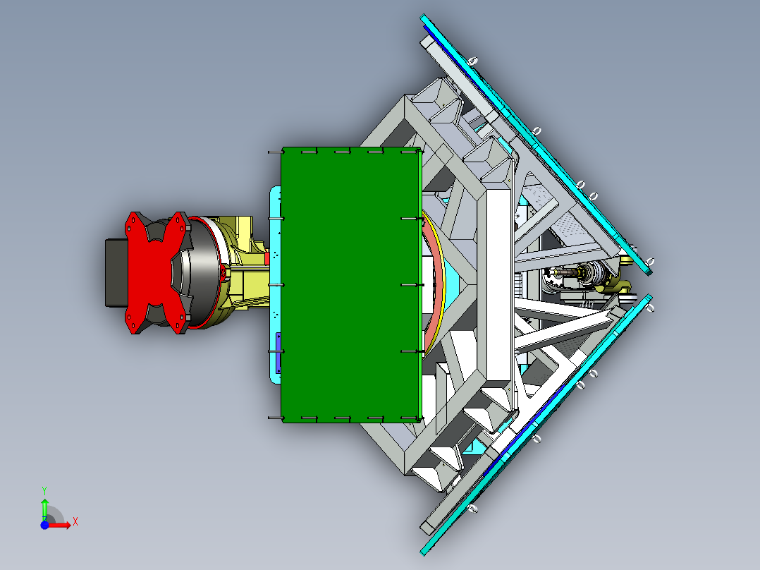 三工位转盘变化机机器人工作站前视图