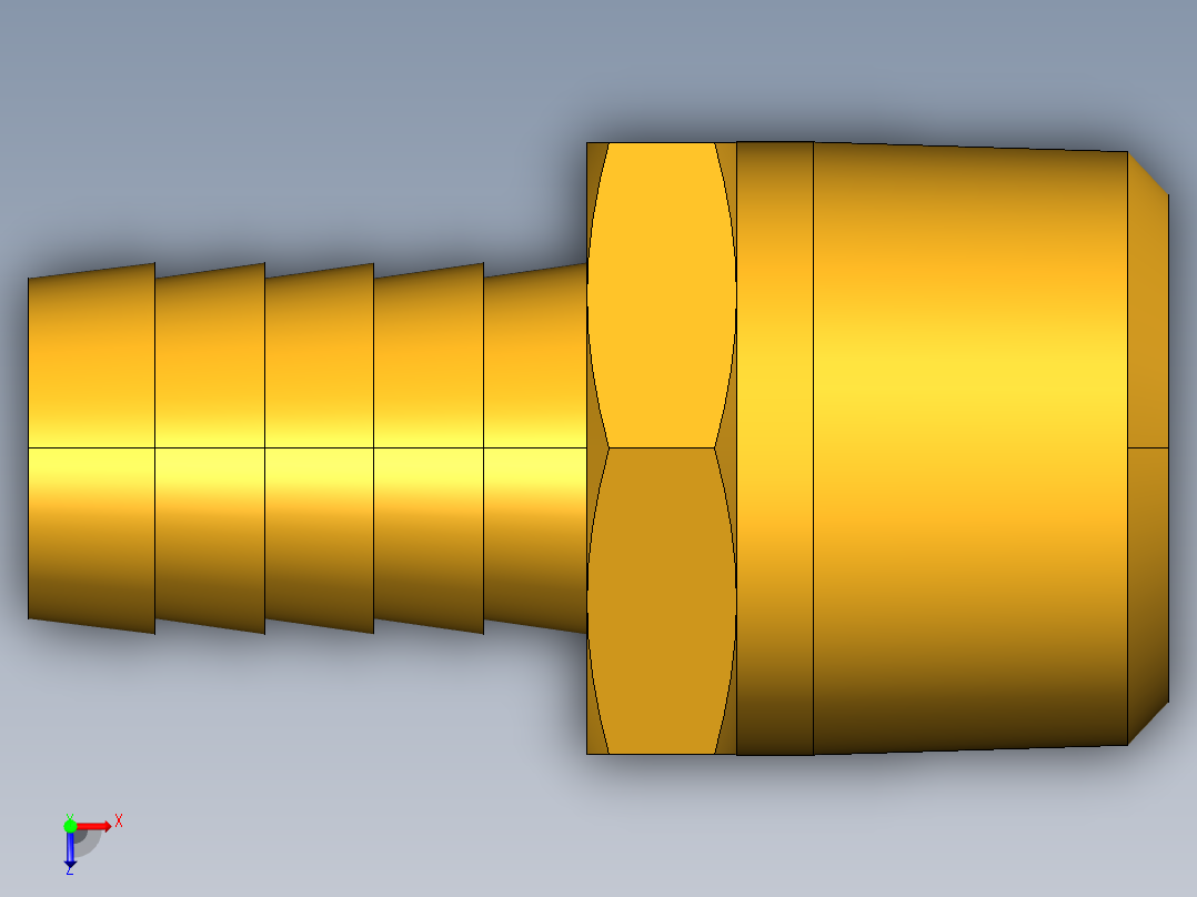 倒齿式工业管接头Hose Barb to Male Pipe 125HBL-10-12俯视图