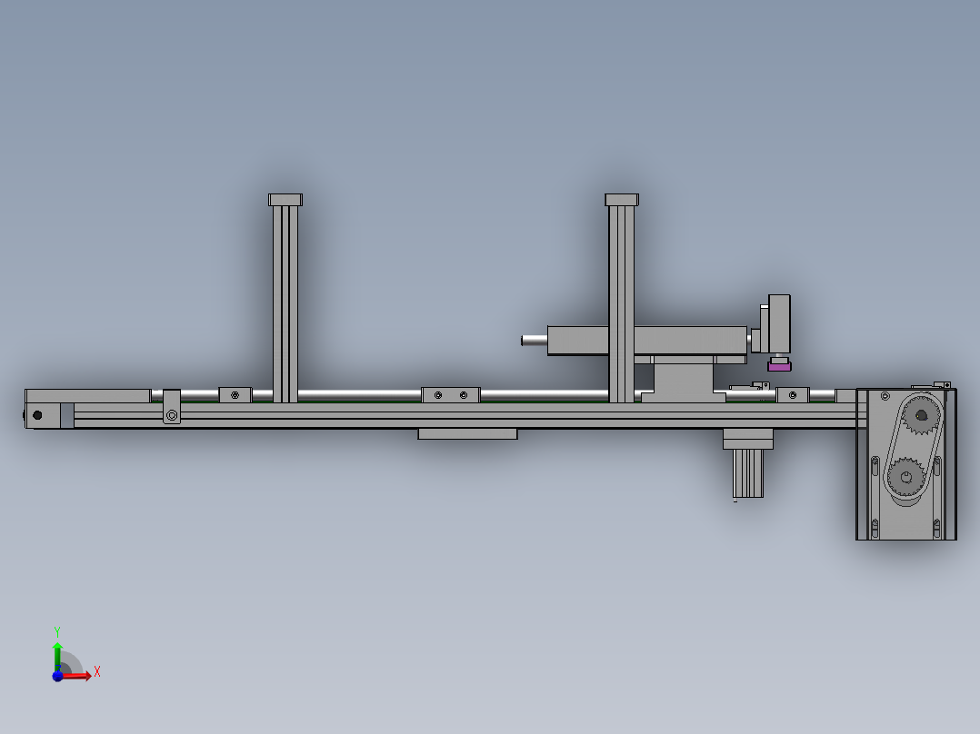1米0.13米皮带输送机构前视图