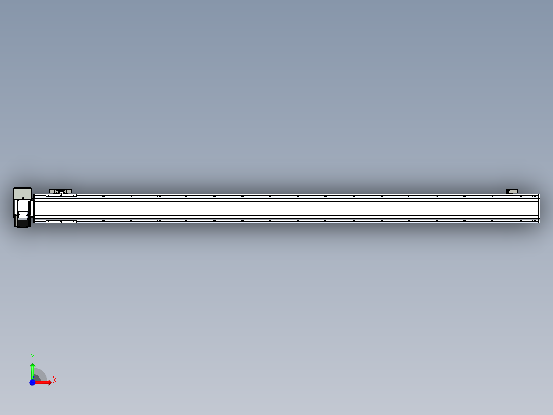 同步带滑台-半封闭B10H-L45-S1600-RU-P40-D3前视图