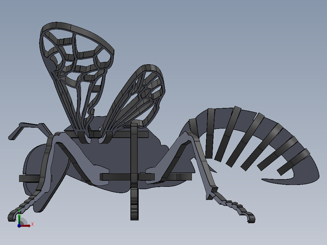 激光下料拼图蚂蚁AutoCAD, SOLIDWORKS 2016前视图