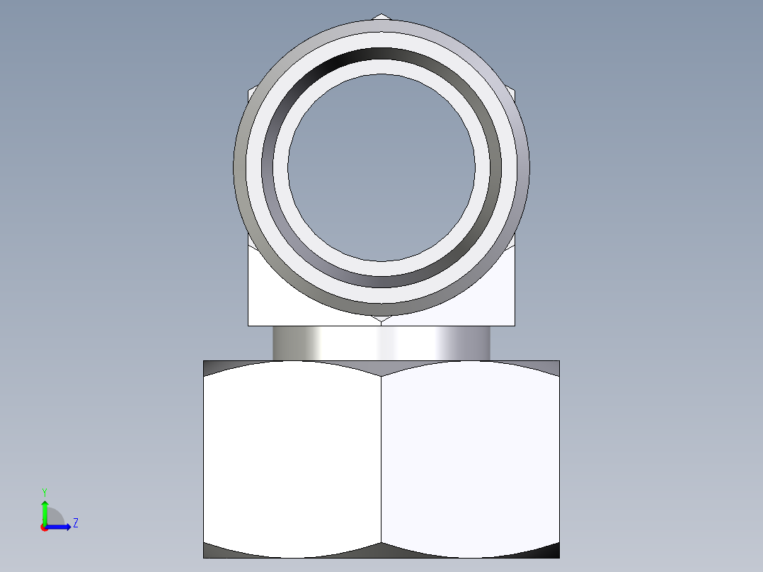 卡套式工业通用硬管接头EO_Standpipe_branch_tee_EVT22LOMD71左视图