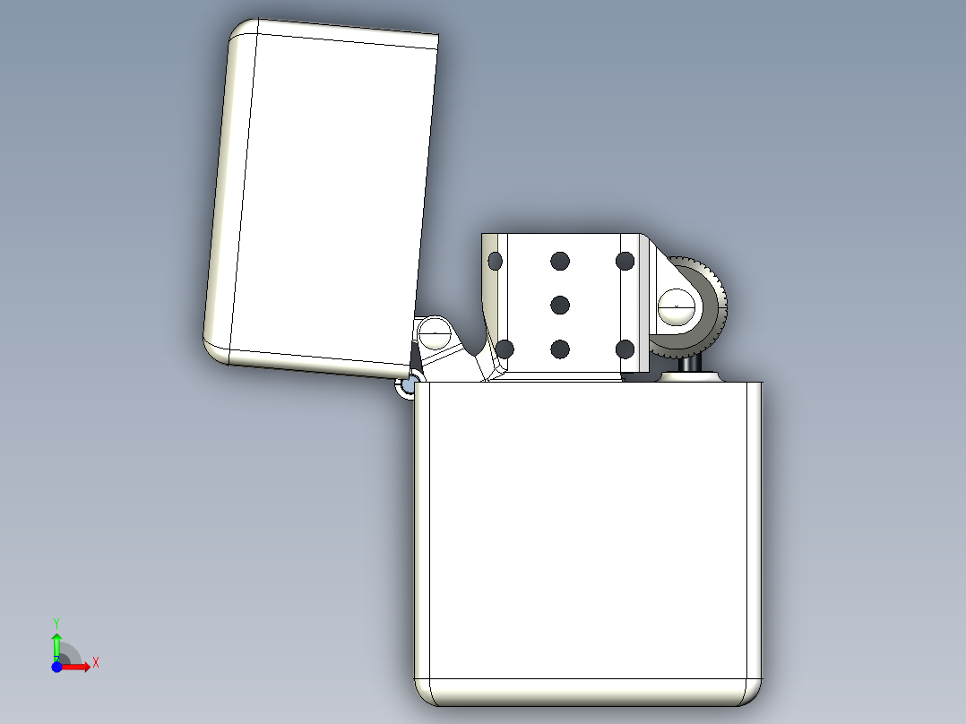 Zippo打火机前视图
