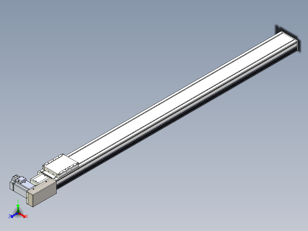 同步带全封闭直线模组TPA-HCB-105D-90-L1300-MR-Y-P20-N3正等轴测图