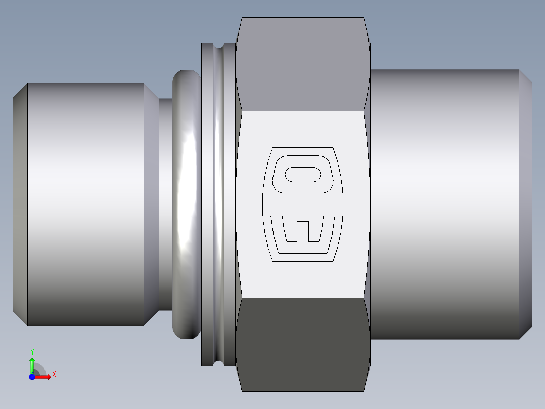 卡套式工业通用硬管接头EO_Male_Stud_connector_GEO12SMOMDCF前视图