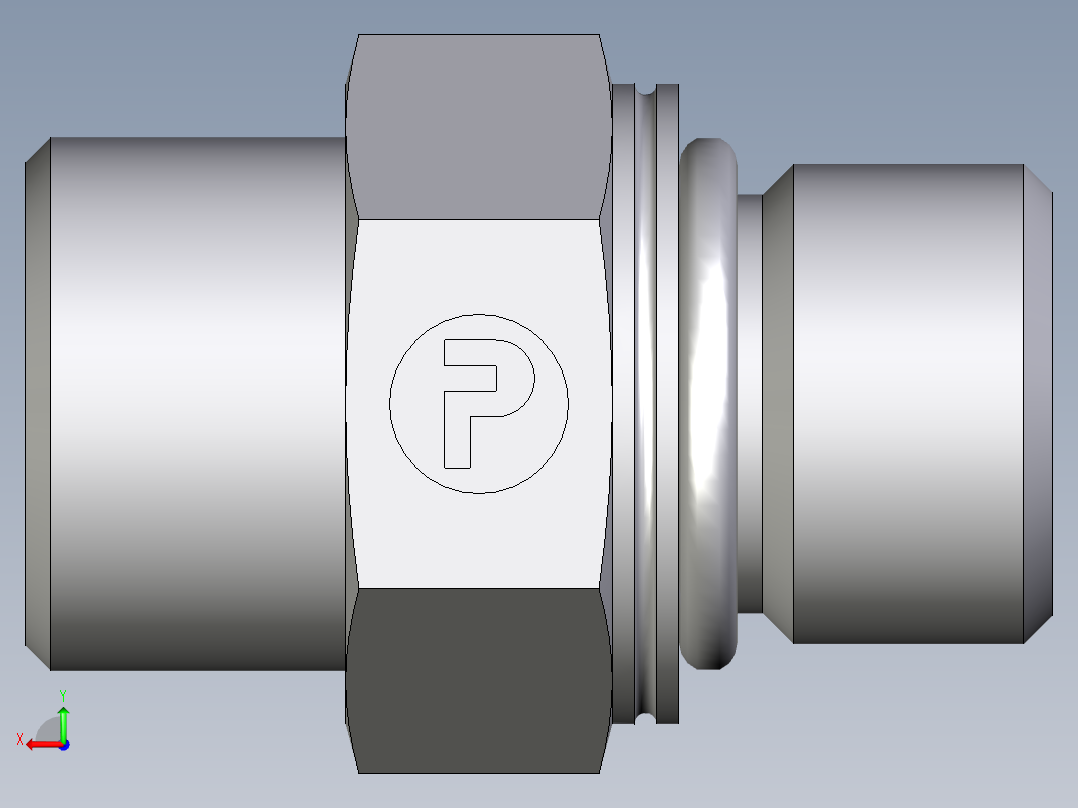 卡套式工业通用硬管接头EO_Male_Stud_connector_GEO12SMOMDCF后视图