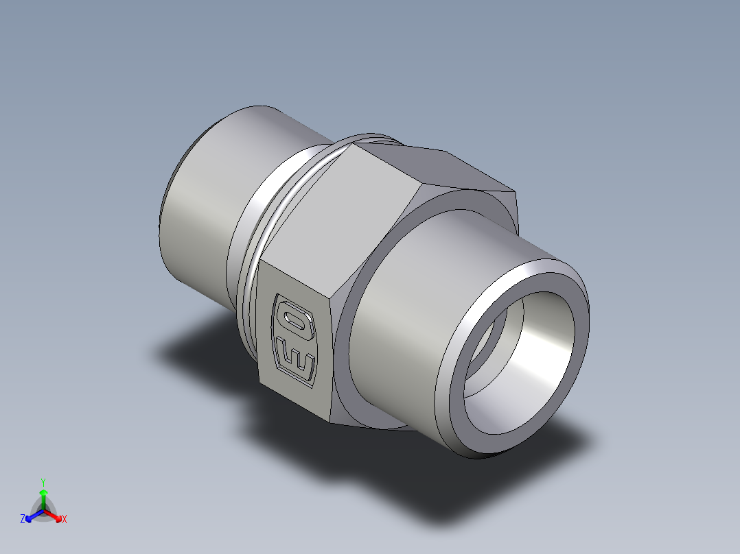 卡套式工业通用硬管接头EO_Male_Stud_connector_GEO12SMOMDCF正等轴测图