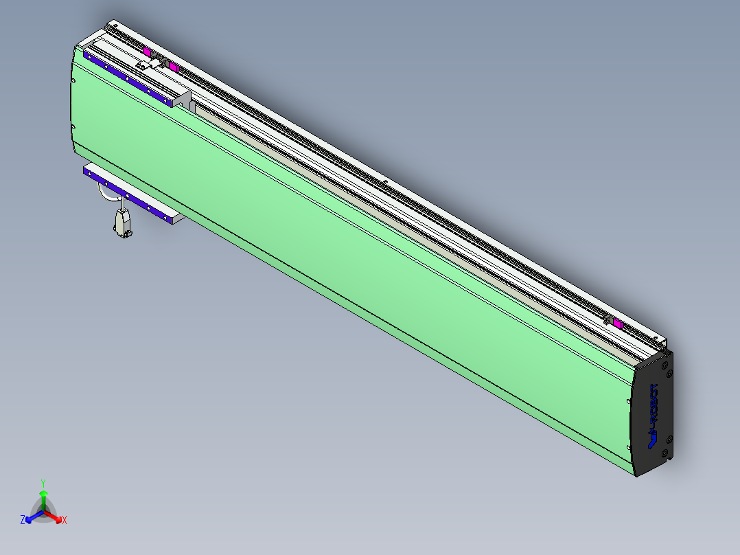 威洛博VL系列直线电机模组-VL22H3-S1050正等轴测图