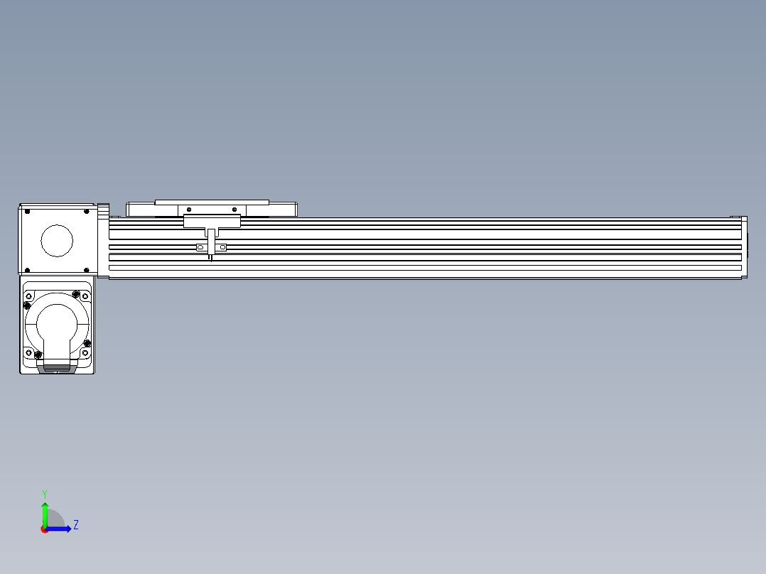 同步带全封闭直线模组TPA-HCB-110D-90-L350-LP-Y-P40-N3左视图