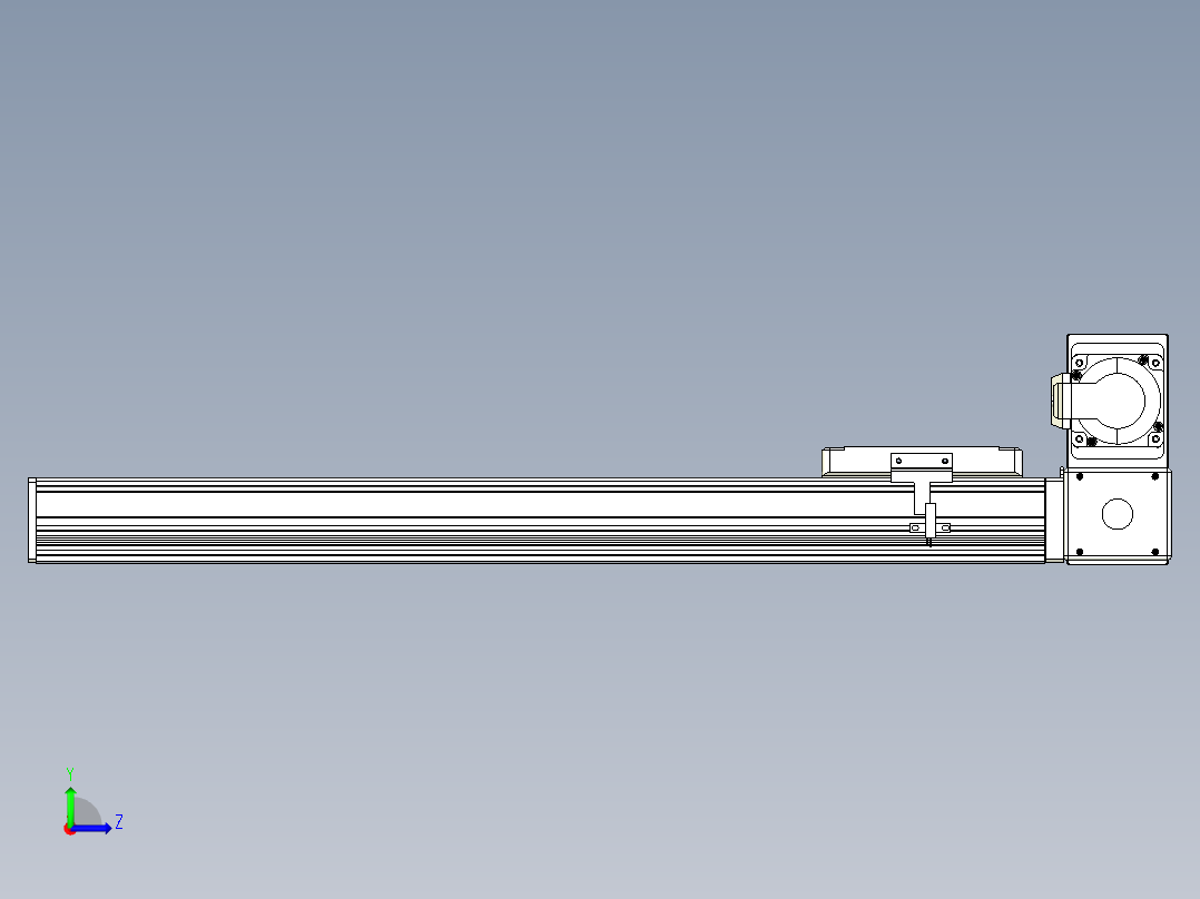 同步带全封闭直线模组TPA-HCB-105D-90-L450-RU-C-P20-N3左视图