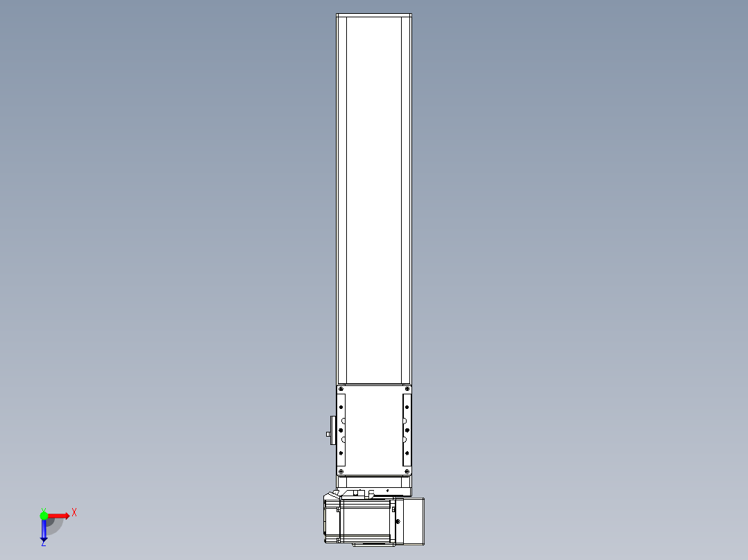 同步带全封闭直线模组TPA-HCB-105D-90-L450-RU-C-P20-N3俯视图