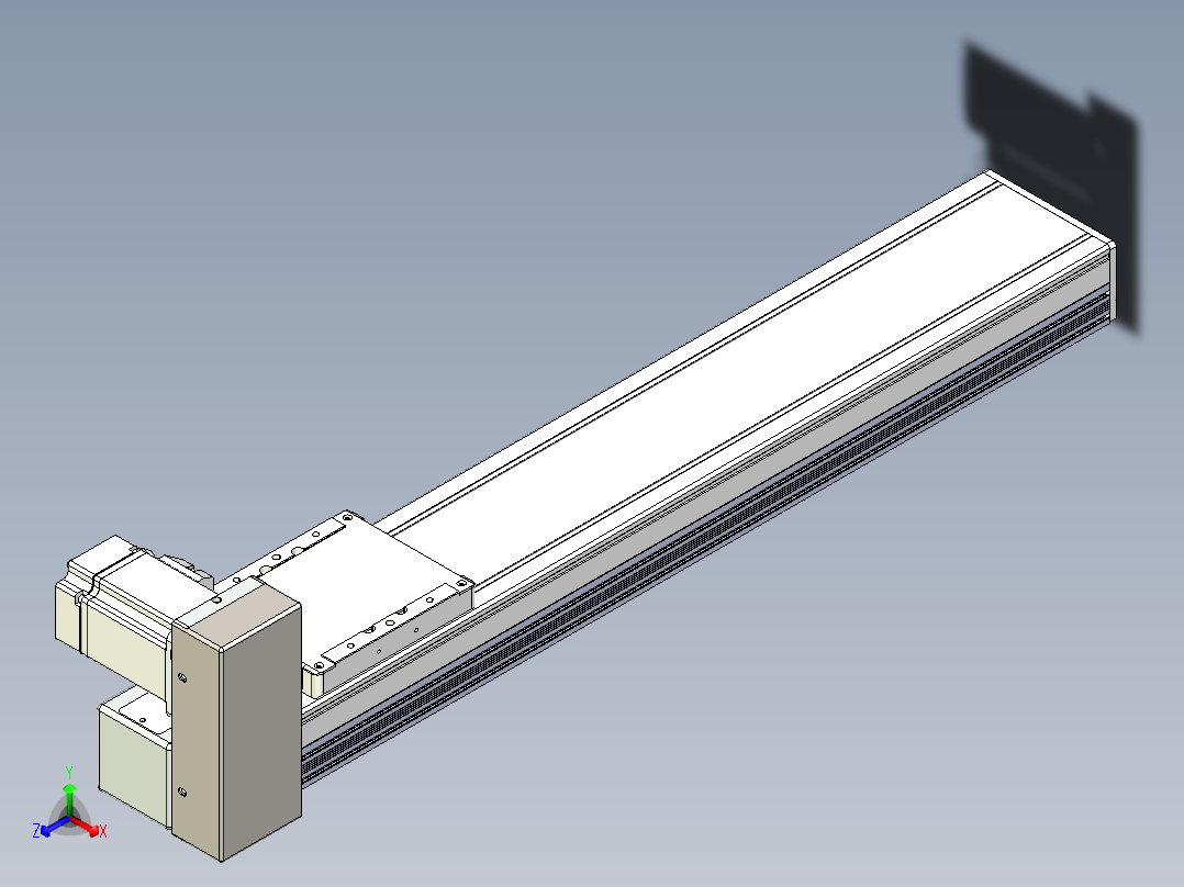 同步带全封闭直线模组TPA-HCB-105D-90-L450-RU-C-P20-N3正等轴测图