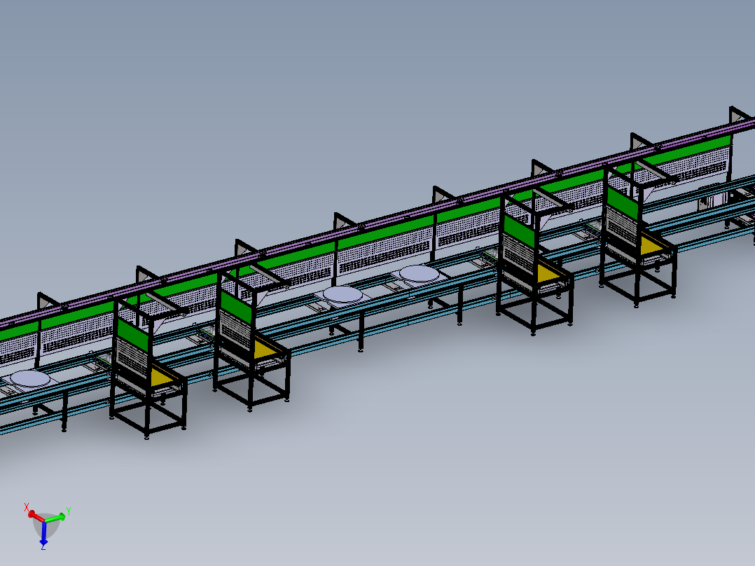 车位锁倍速链组装流水线主视图