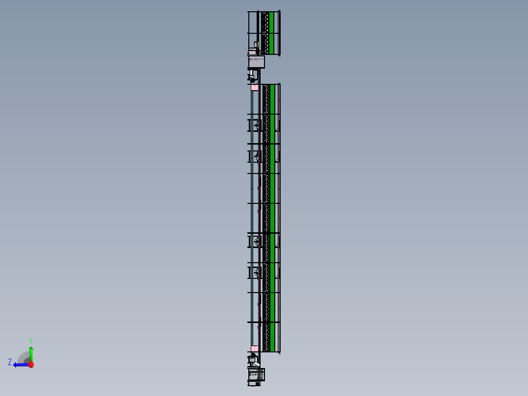 车位锁倍速链组装流水线右视图