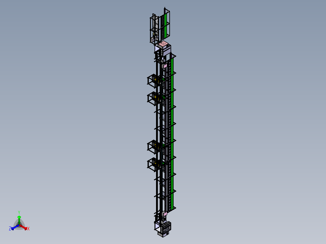 车位锁倍速链组装流水线正等轴测图