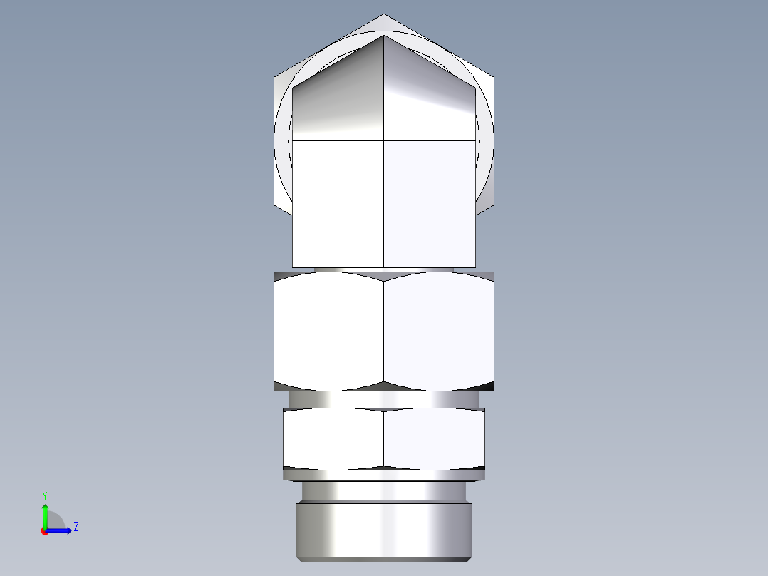 卡套式工业通用硬管接头EO_Assembled_adjustable_standpipe_elbow_EVW38SR71左视图