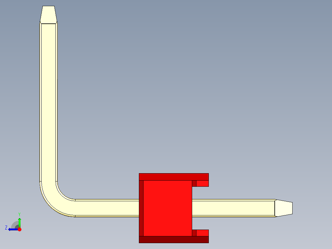 彩色公排针 100mil 2.54mm 系列-DS1022_red_30p_100mil_TypeU_rev1.0右视图