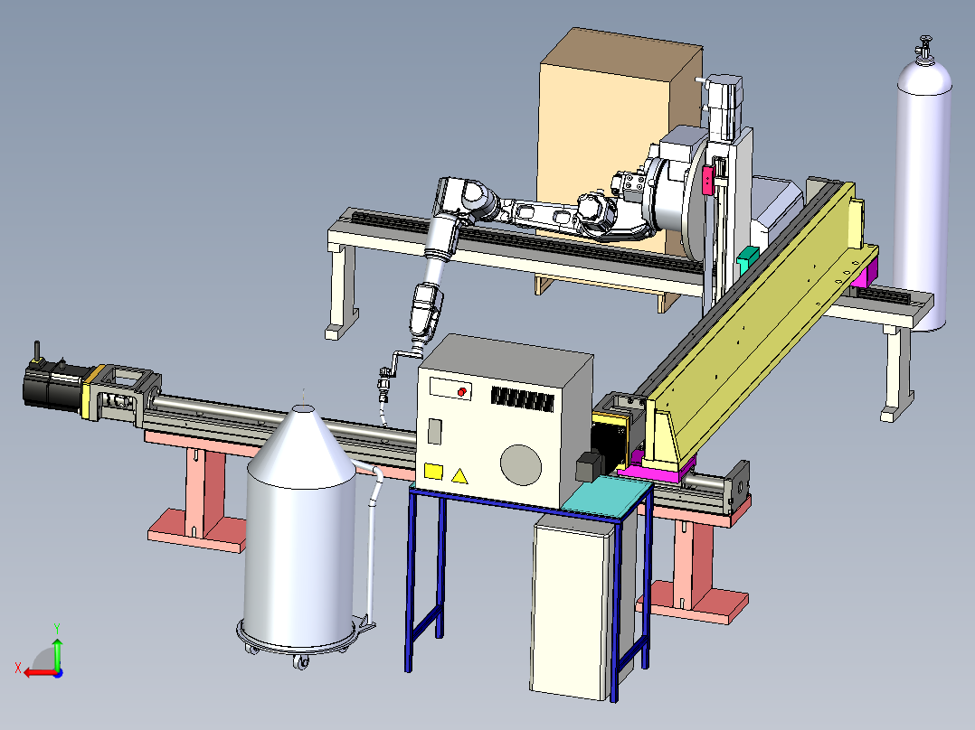 龙门式焊接机械手后视图