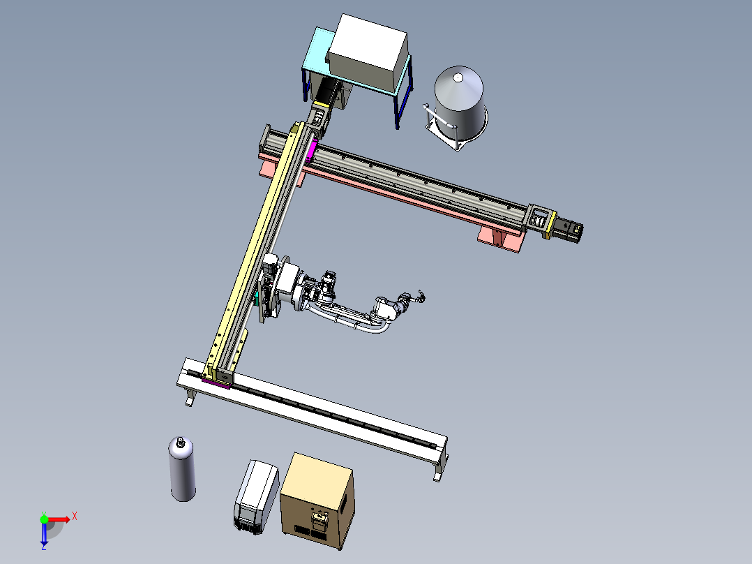 龙门式焊接机械手俯视图
