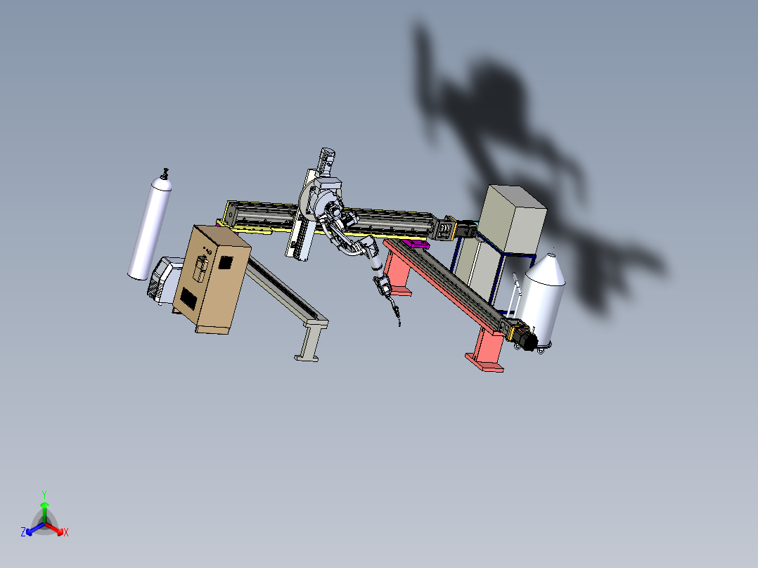 龙门式焊接机械手正等轴测图