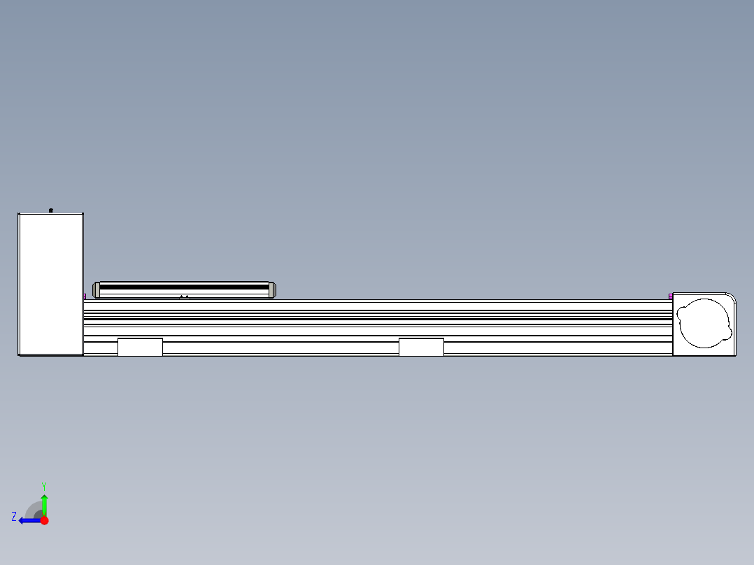 同步带滑台-欧规B8-L88-S550-L-ZP75-D3-N10右视图