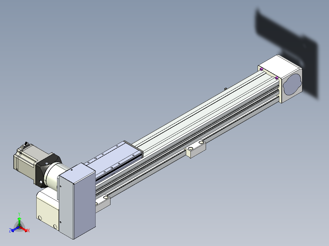 同步带滑台-欧规B8-L88-S550-L-ZP75-D3-N10正等轴测图
