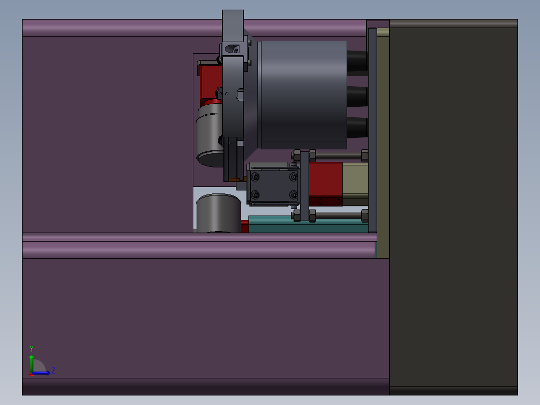 震动盘供料+机械手臂+CCD相机检测设备左视图