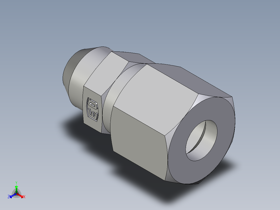 卡套式工业通用硬管接头EO_Weld_connector_AS08L71正等轴测图