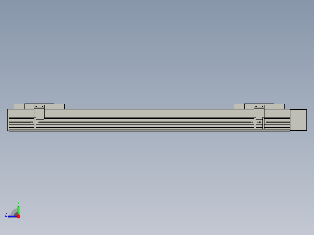 直线模组WG-LHC12-S700-L设计图纸右视图
