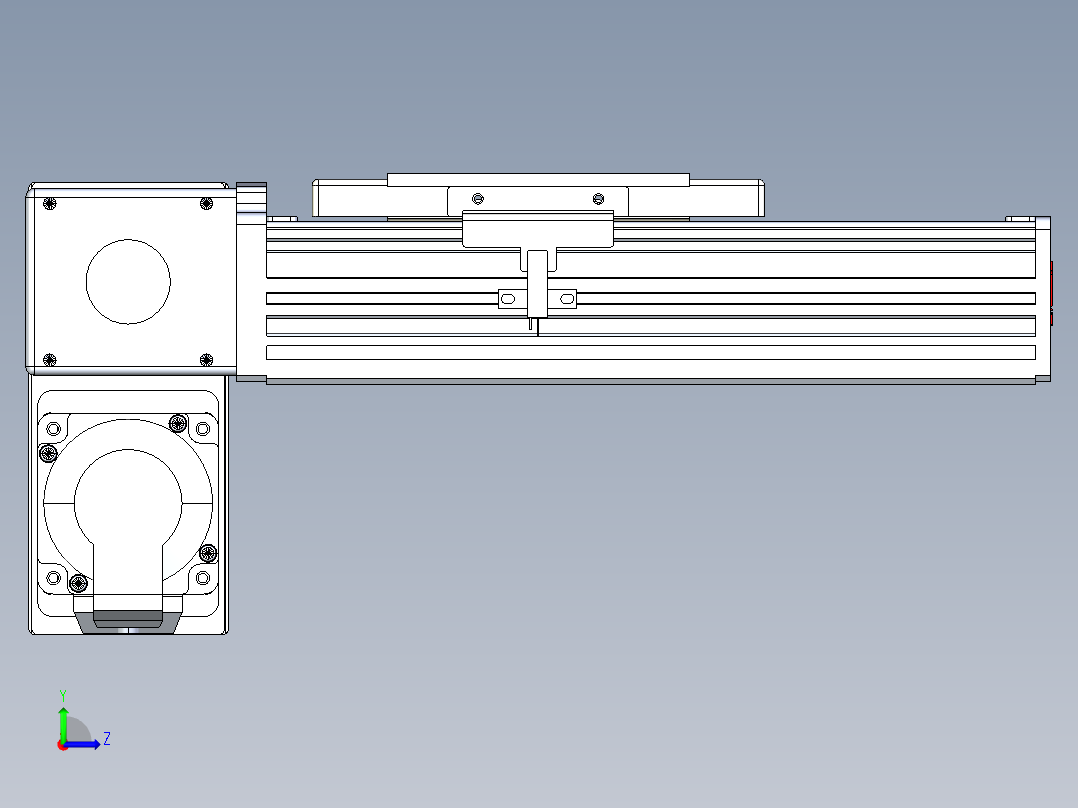 同步带全封闭直线模组TPA-HCB-110D-90-L50-LP-Y-P40-N3左视图