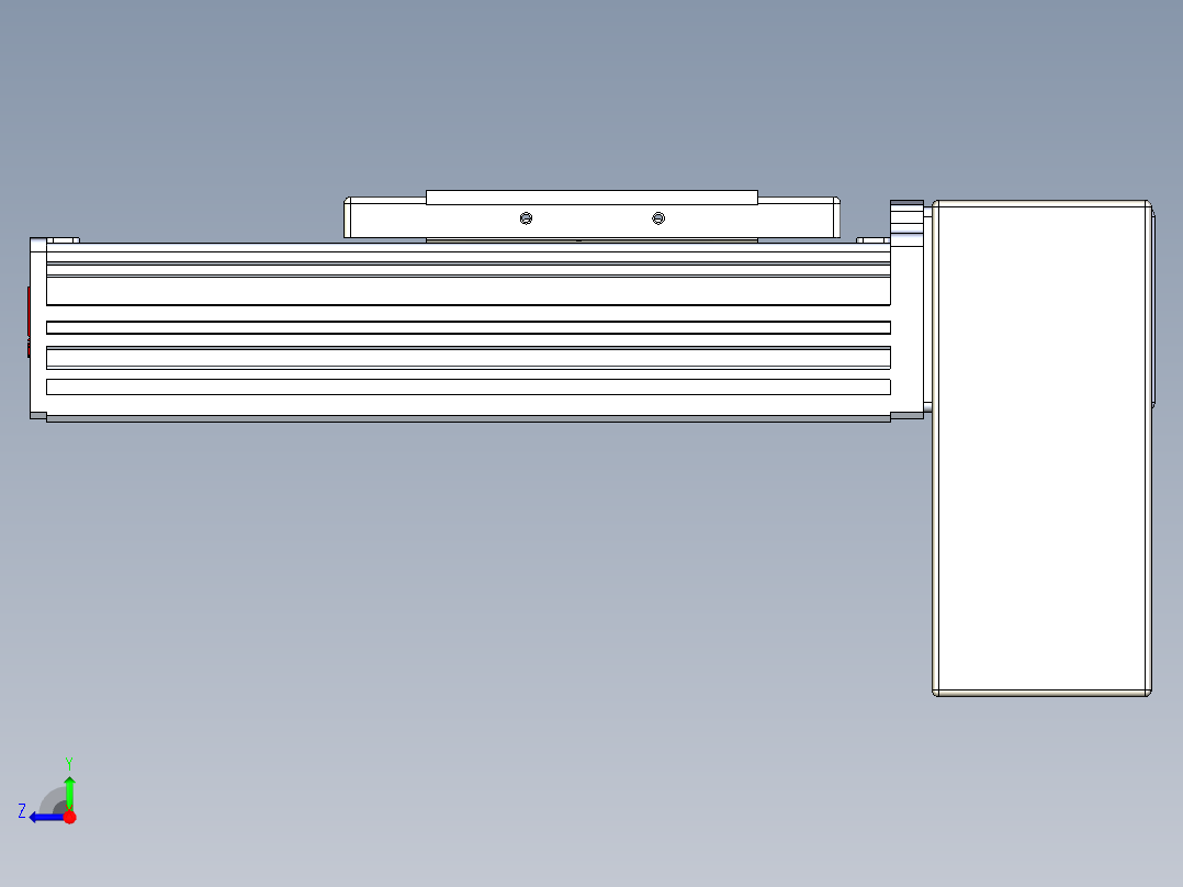 同步带全封闭直线模组TPA-HCB-110D-90-L50-LP-Y-P40-N3右视图