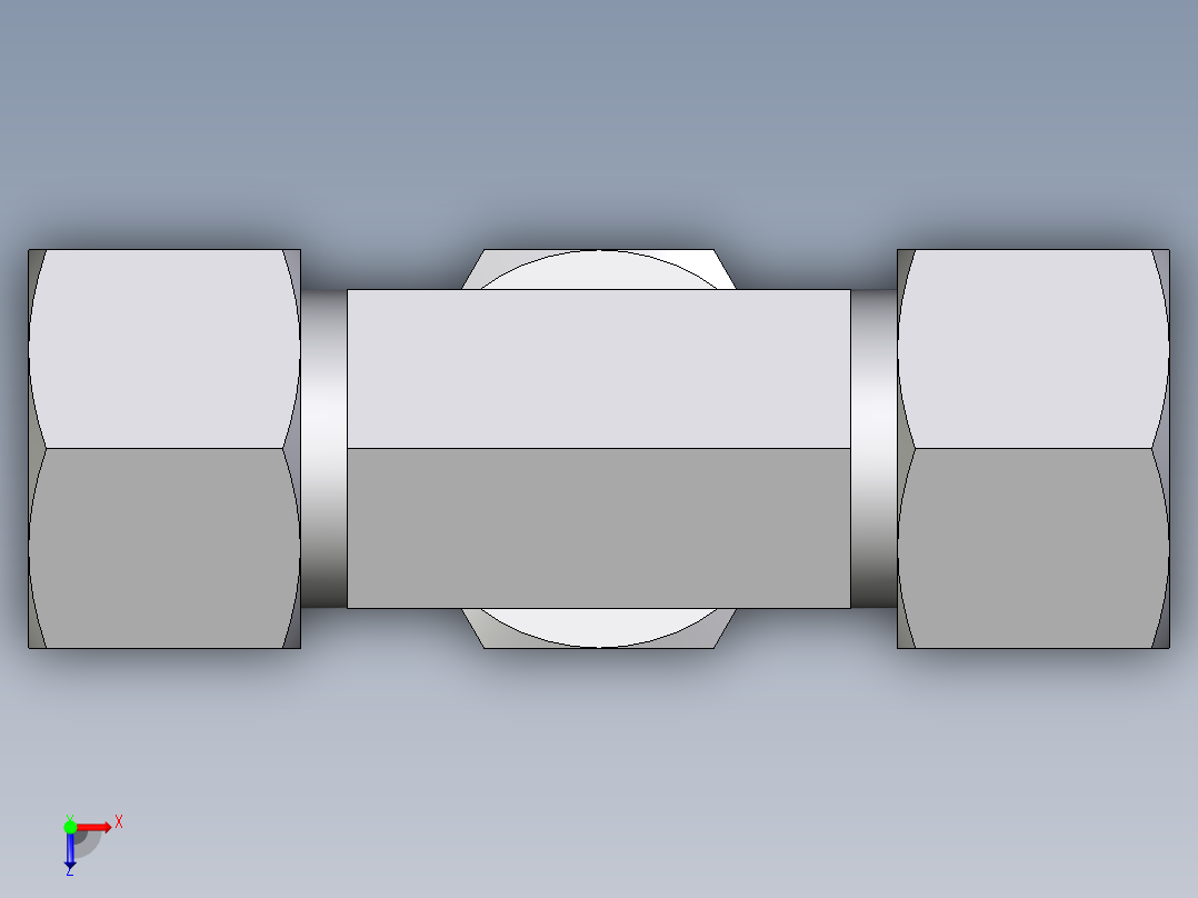 卡套式工业通用硬管接头EO_Swivel_nut_branch_tee_ET16SCF俯视图