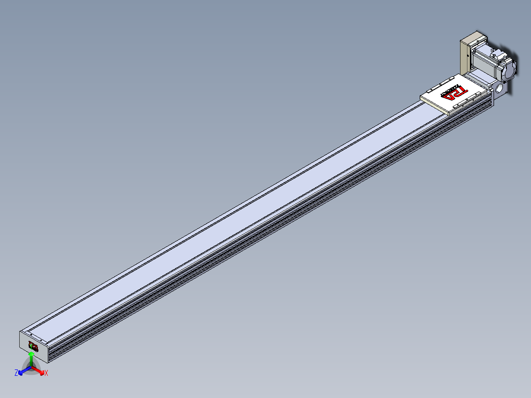 同步带全封闭直线模组TPA-HCB-110D-90-L1500-RU-Y-P40-N3正等轴测图