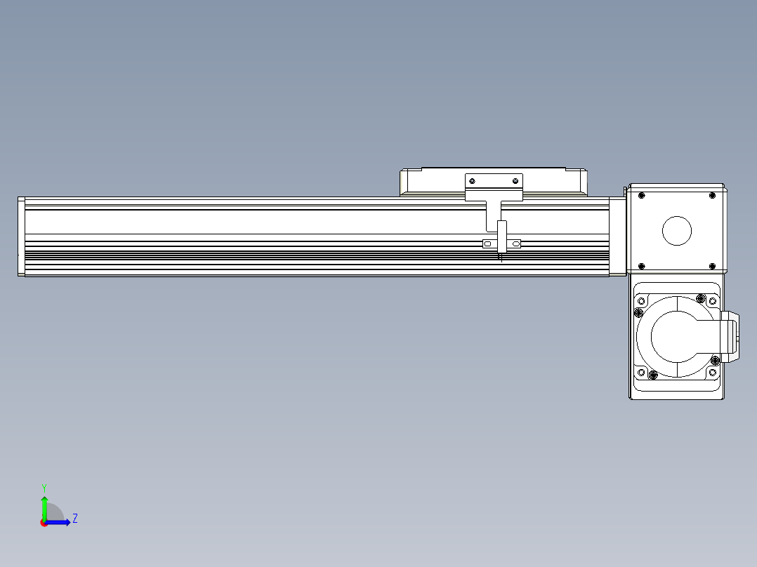 同步带全封闭直线模组TPA-HCB-105D-90-L200-RP-C-P20-N3左视图