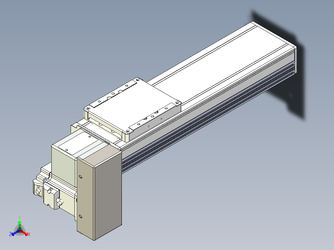 同步带全封闭直线模组TPA-HCB-105D-90-L200-RP-C-P20-N3正等轴测图